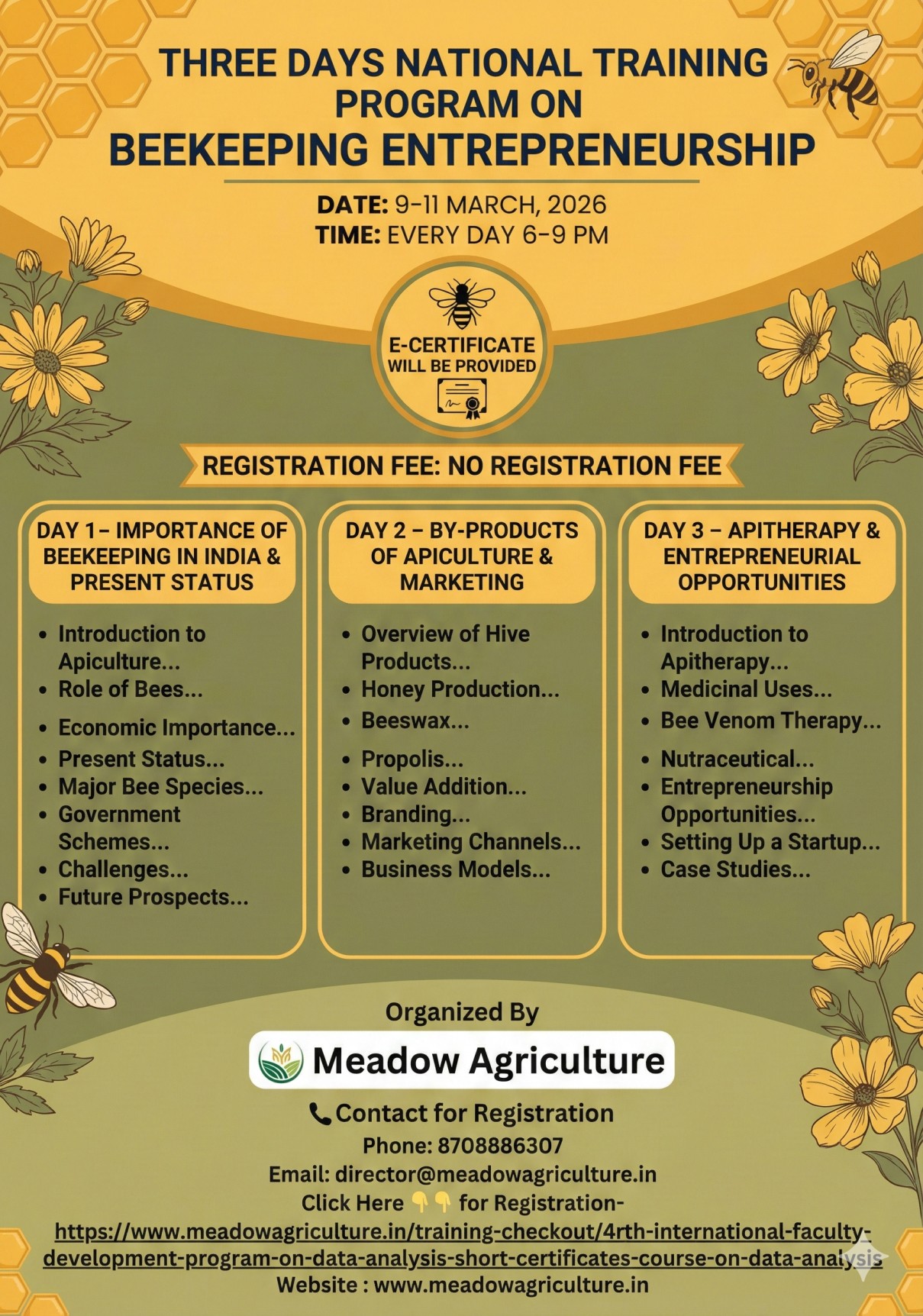3 days National Training on Beekeeping